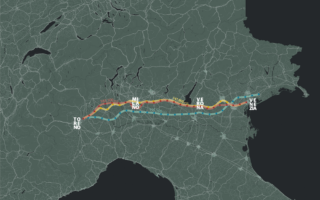 The feasibility study and the design of the Turin-Venice line
