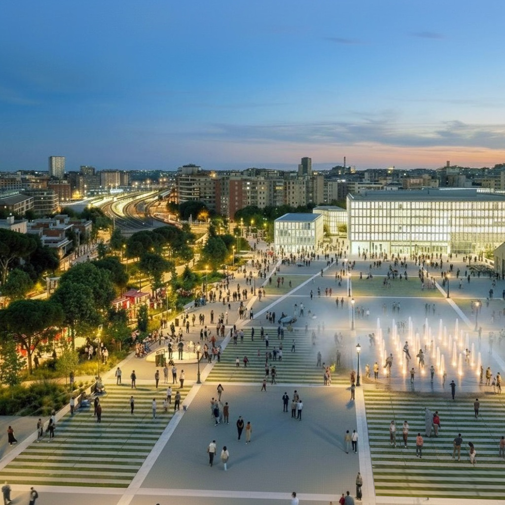 158 Piazza Zama_dal basso_quadrata
